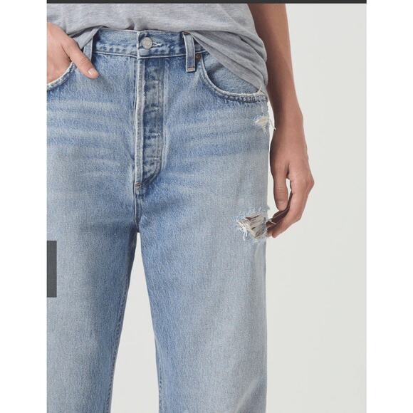 Agolde 90s Y2K Mid Rise Loose Fit Jeans Button Fly Denim Womens Size 25 - Picture 2 of 16